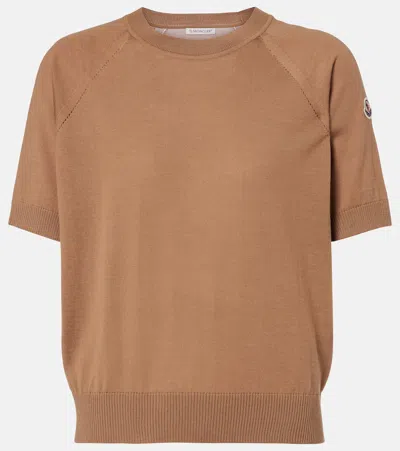 Moncler Virgin Wool Sweater In Brown