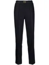 Moncler Virgin Wool Tailored Trousers In 蓝色