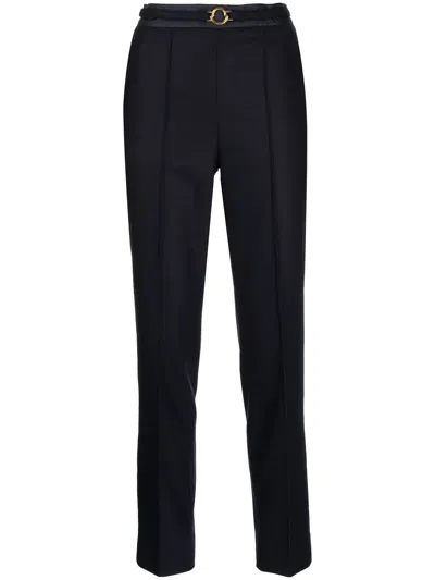 Moncler Virgin Wool Tailored Trousers In Blue