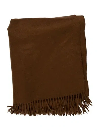 Pre-owned Moncler Virgin Wool Throw In Brown