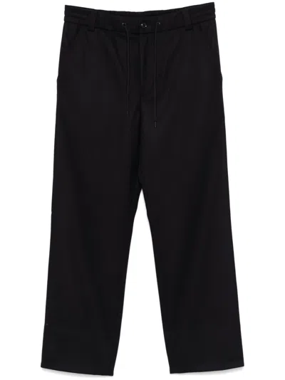 Moncler Virgin-wool Trousers In Blue