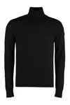 Moncler Men's Virgin Wool Turtleneck Sweater In Black