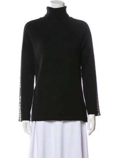 Pre-owned Moncler Virgin Wool Turtleneck Sweater In Black