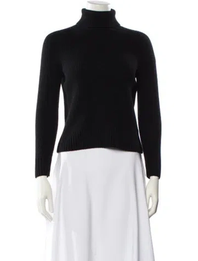 Pre-owned Moncler Virgin Wool Turtleneck Sweater In Black