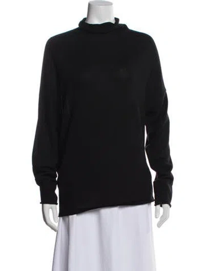 Pre-owned Moncler Virgin Wool Turtleneck Sweater In Black