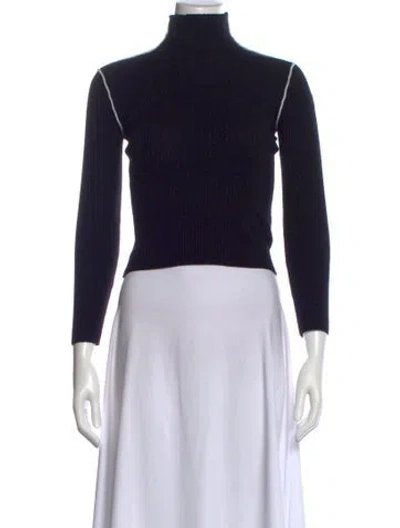 Pre-owned Moncler Virgin Wool Turtleneck Sweater In Black