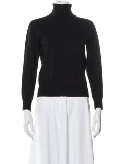 Pre-owned Moncler Virgin Wool Turtleneck Sweater In Black