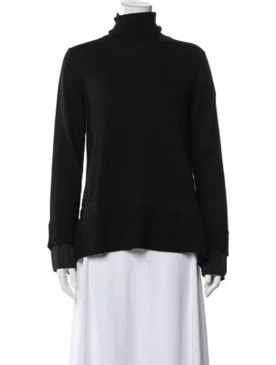 Pre-owned Moncler Virgin Wool Turtleneck Sweater In Black