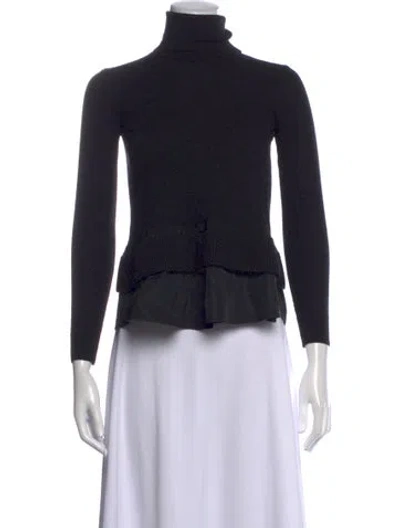 Pre-owned Moncler Virgin Wool Turtleneck Sweater In Black