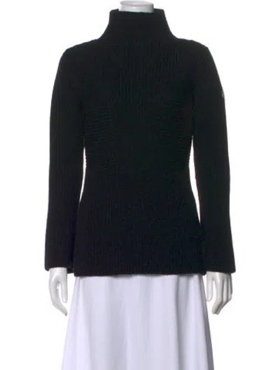 Pre-owned Moncler Virgin Wool Turtleneck Sweater In Black