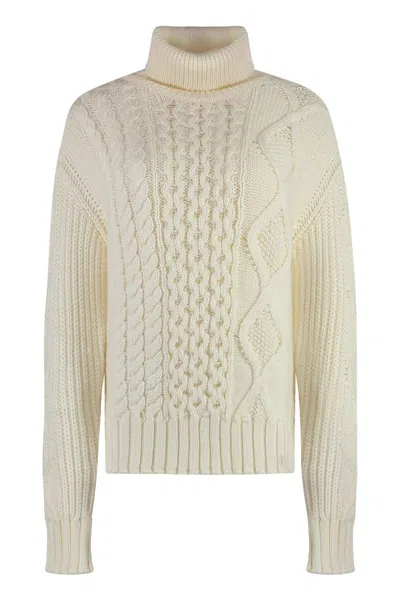 Moncler Virgin Wool Turtleneck Sweater In Green