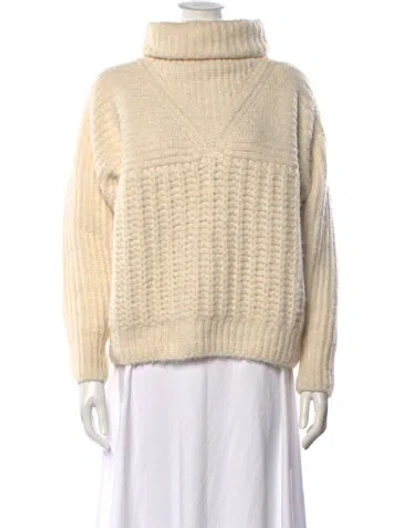Pre-owned Moncler Virgin Wool Turtleneck Sweater In Neutral