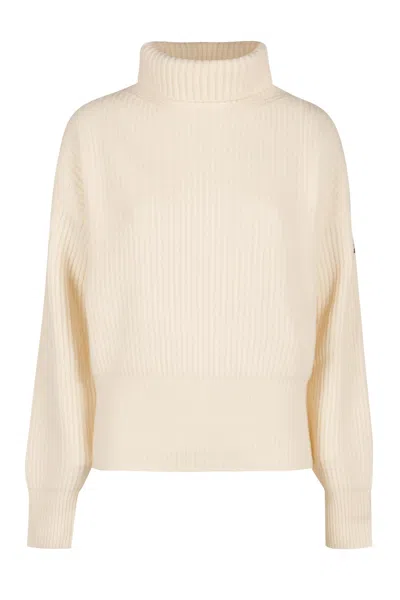 Moncler Virgin-wool Turtleneck Jumper In Panna