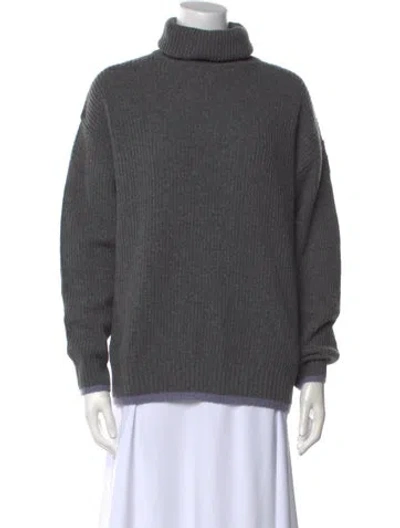 Pre-owned Moncler Virgin Wool Turtleneck Sweater W/ Tags In Gray