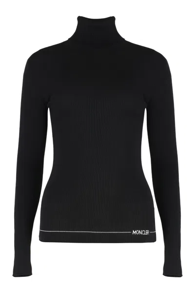 Moncler Virgin Wool Turtleneck Turtleneck Sweater In Black