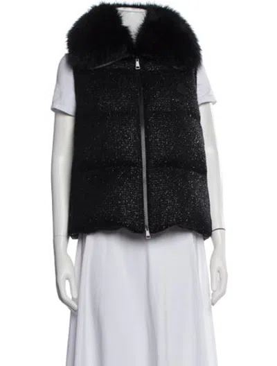 Pre-owned Moncler Virgin Wool Vest In Black