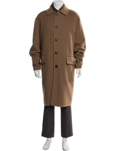 Pre-owned Moncler Virgin Wool Vest In Brown