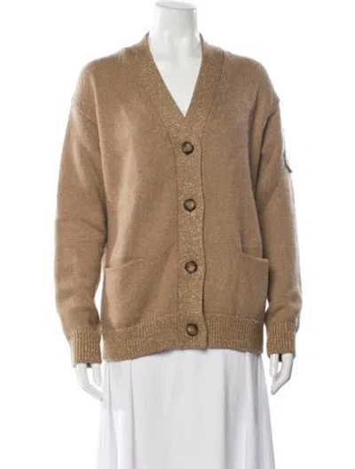 Pre-owned Moncler Virgin Wool V-neck Sweater