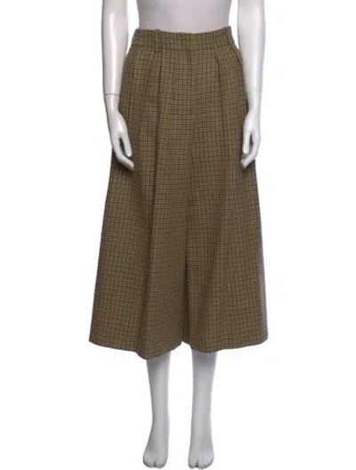 Pre-owned Moncler Virgin Wool Wide Leg Pants In Neutral