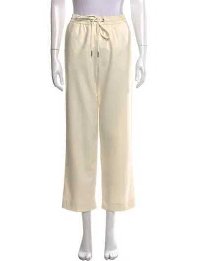 Pre-owned Moncler Virgin Wool Wide Leg Pants In Neutrals