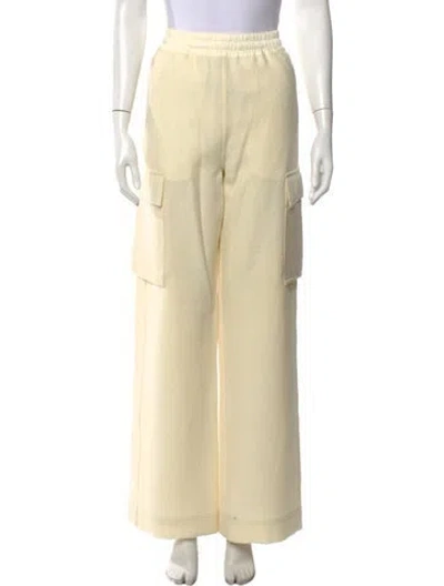 Pre-owned Moncler Virgin Wool Wide Leg Pants W/ Tags In White