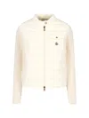 Moncler Wool Zip-up Cardigan Down Jacket In White