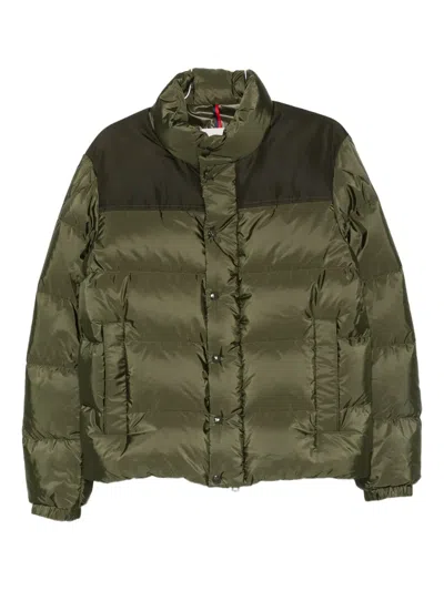 Moncler Virolais Quilted Panelled Jacket In Green