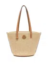 Moncler Beige Small Hubba Raffia Tote Bag