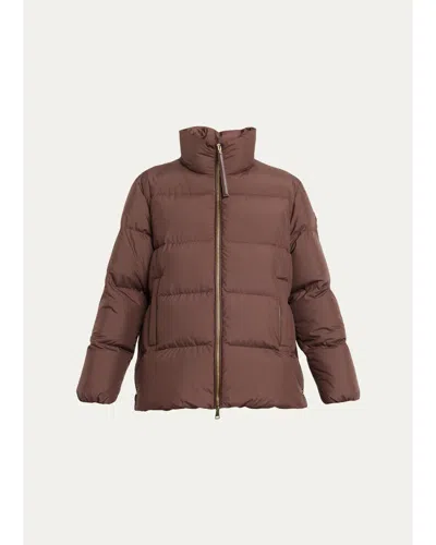 Moncler Vivantesse Down Jacket In Brown