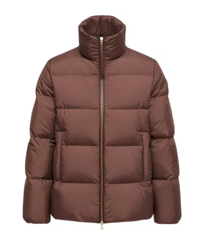 Moncler Vivantesse Short Down Jacket In Brown