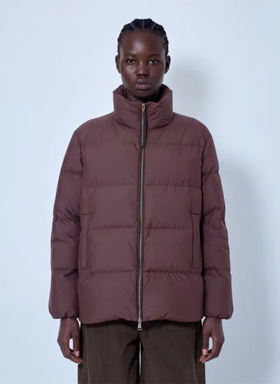 Moncler Darbon Oversized Hooded Down Jacket In Brown