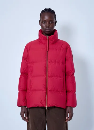 Moncler Vivantesse Short Down Jacket In Red