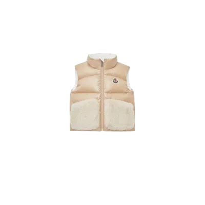 Moncler Kids' Vive Down Vest Beige
