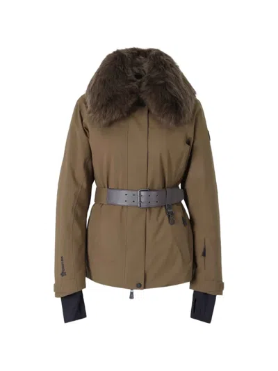 Moncler Vizelles Shearling-trimmed Ski Jacket In Green