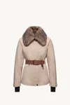 Moncler Vizelles Shearling-trimmed Ski Jacket In Neutral