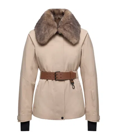 MONCLER VIZELLES SHEARLING-TRIMMED SKI JACKET