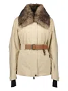 Moncler Vizelles Shearling-trimmed Ski Jacket In Neutral