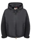 Moncler Polyester Windbreaker Fegeo With Hood And Elasticated Cuffs In Black