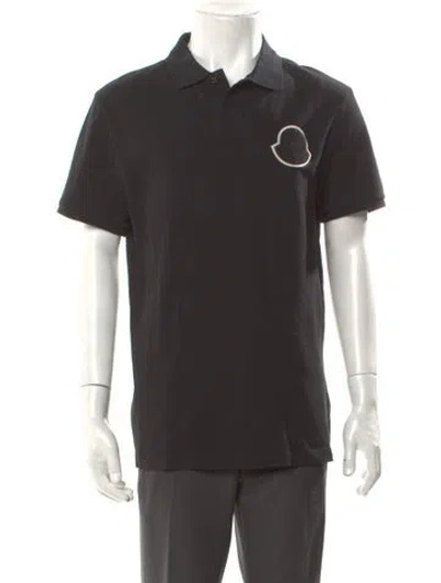 Pre-owned Moncler V-neck Short Sleeve Polo Shirt In Gray