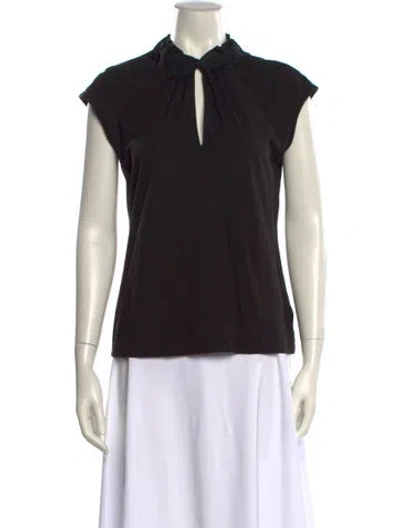 Pre-owned Moncler V-neck Short Sleeve Top In Black