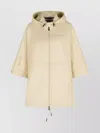 Moncler 'vorassay' Nylon Cape Featuring Drawstring Waist