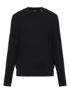 Moncler Waffle-knit Crew-neck Sweater In Black