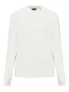 Moncler Waffle-knit Logo-patch Sweater In White