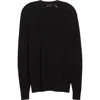 Moncler Waffle Stitch Crewneck Sweater In Black