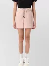 Moncler Grenoble Pink Shorts With Elastic Drawstring Elastic Waist And Logo Embroidery On The Side I