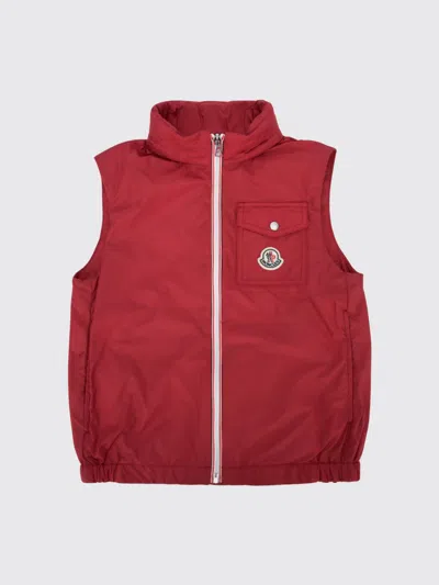 Moncler Kids'  Hooded Nylon Vest In Red