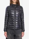 Moncler Packable Nylon Down Jacket With Two-way Zip Closure In Black