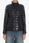 Moncler Packable Nylon Down Jacket With Two-way Zip Closure In Black