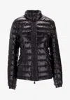Moncler Packable Nylon Down Jacket With Two-way Zip Closure In Black