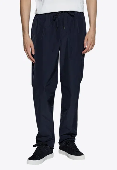 Moncler Water-proof Nylon Track Pants In Navy